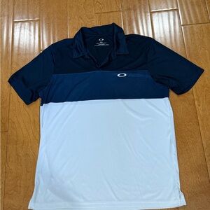 Oakley Men's Polo Shirt in Dark Blue and White